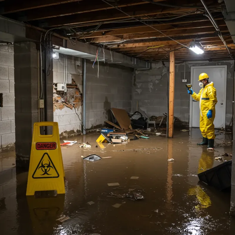 Flooded Basement Electrical Hazard in Andrew County, MO Property